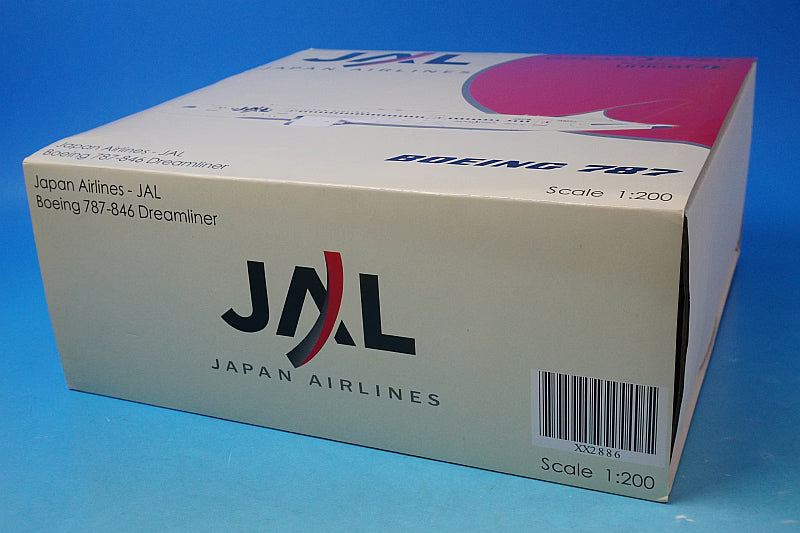 1:200 B787-8 JAL Arc Livery JA822J XX2886 JC Wings