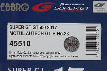 1:43 EBBRO 45510 Nissan MOTUL AUTECH GT-R Super GT GT500 2017 #23 model car