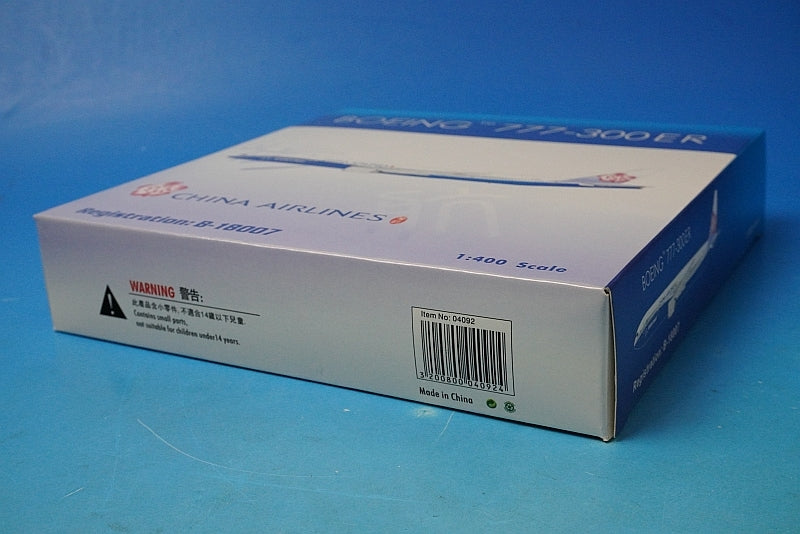 1:400 B777-300ER China Airlines Boeing House Color Plum Blossom B-18007 04092 Phoenix airplane model