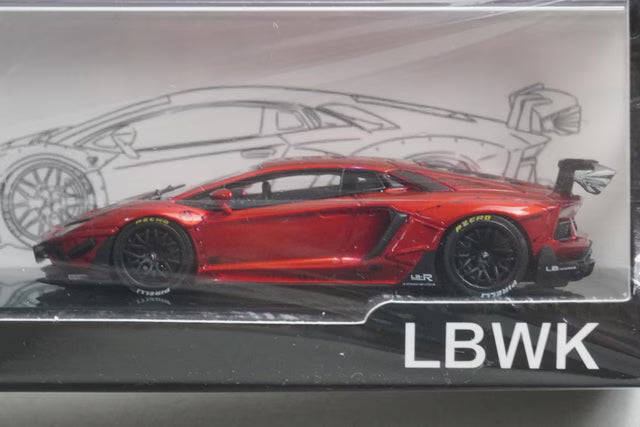 LBWK 1:64 LB-WORKS Aventador Red with figure