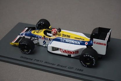 1:43 SPARK S7480 Williams FW11 Brazi GP Winner 1986 #6 Nelson Piquet