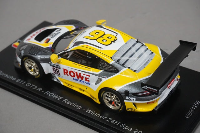 1:43 SPARK SB370 Porsche 911 GT3R ROWE Racing SPA 24h Winner 2020 #98 model car