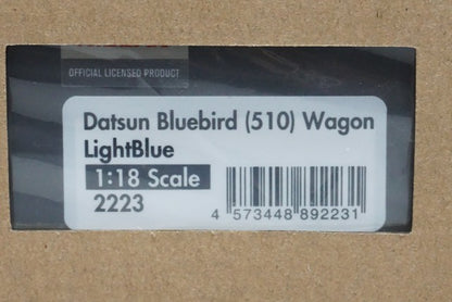 1:18 ignition model IG2223 Nissan Datsun Bluebird (510) Wagon Light Blue Surfboard included