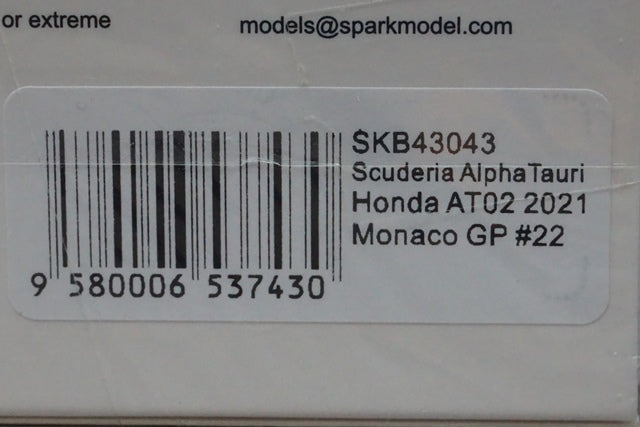 1:43 SPARK SKB43043 Scuderia Alpha Tauri Honda AT02 Monaco GP 2021 #22 model car