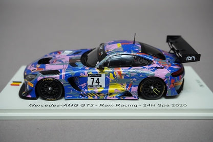 1/43 SPARK SB410 Mercedes AMG GT3 Ram Racing SPA 24H 2020 #74 model car