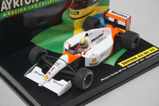 1:43 MINICHAMPS 540914391 McLaren Honda MP4-6 A.Senna German GP World Champion 1991 #1 ASC No.25 model car