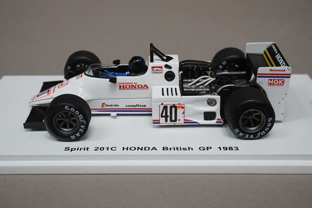 1:43 SPARK ROMU030 Spirit 201C Honda British GP 1983 S.Johansson Honda F1 Return Race