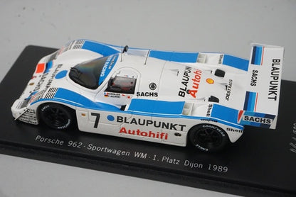 1:43 SPARK CA-WOL-10 Porsche 962 Sportwagen WM-1.Platz Dijon 1989 B.Wollek IN MEMORY OF Bob Wollek