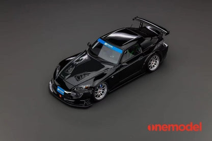 [ Pre-order ] 23A03-01A onemodel 1:18 Honda S2000 Spoon Street Cavon Bonnet Version Black with Titanium Silver Wheels