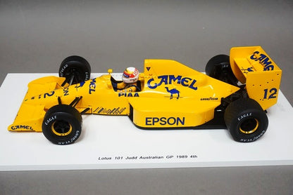 1:18 SPARK ROMU022 Lotus 101 Judd Australian GP Satoru Nakajima 1989 #2 CAMEL ROMU