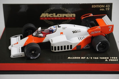1:43 MINICHAMPS 530844307 McLaren MP4/2 TAG Turbo 1984 A.Prost #7