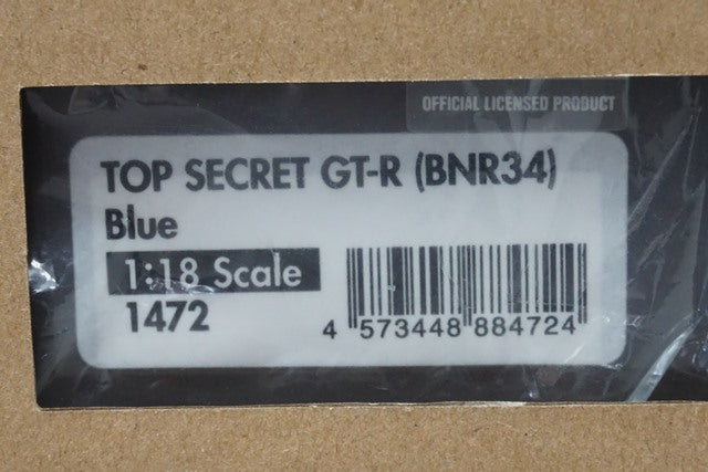 1:18 ignition model IG1472 Nissan TOP SECRET GT-R BNR34 Blue model car