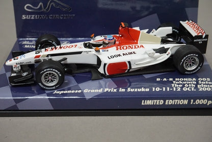 1:43 MINICHAMPS 403030116 BAR Honda 005 Japan GP 2003 Takuma Sato #16