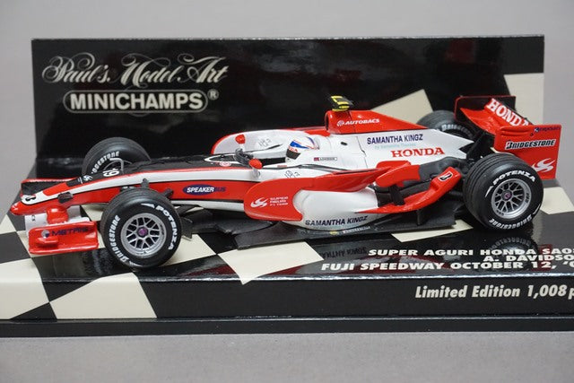 1:43 MINICHAMPS 403080019 Super Aguri Honda SA08 2008 A. Davidson #19