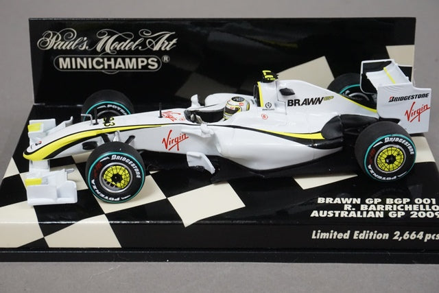 1:43 MINICHAMPS 400090123 Brown GP BGP 001 Australian GP 2009 R. Barrichello #23