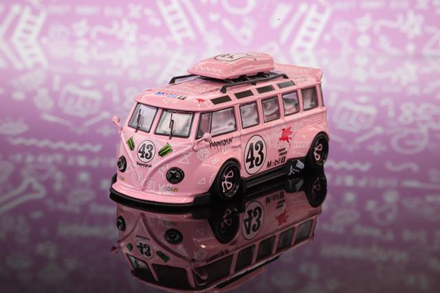 TPC 1:64 Volkswagen VW T1 Kombi Wide Body Modified Hoonigan Pink #43