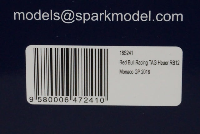 1:18 SPARK 18S311 Red Bull Racing TAG Heuer RB13 Malaysian GP Win M.Verstappen