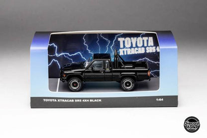 DTG0014-BLK GCD Gaincorp Products 1:64 Toyota 1985 Hilux 4x4 SR5 Extra Cab Black Diecasttalk & BoostGear