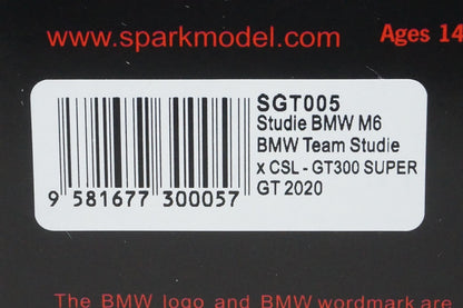 1:43 SPARK SGT005 Studie BMW M6 GT300 Super GT 2020 #7