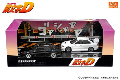 MD64218 MODELER'S 1:64 Initial D Set Vol.18 Tsuyoshi Nakazato Skyline GT-R BNR32 & Seiji Iwaki Lancer Evolution IV