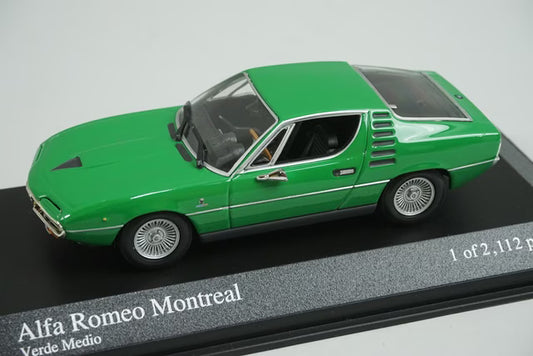 1:43 MINICHAMPS 400120621 Alfa Romeo Montreal 1973 Green model car