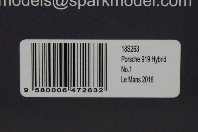 1:18 SPARK 18S263 Porsche 919 Hybrid LM 2016 #1