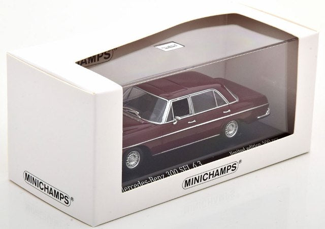 943 039103 MINICHAMPS 1:43 Mercedes 300 SEL 6.3 W109 1968 darkred