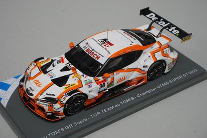 1:43 SPARK 43SGT2023 Toyota au TOM'S GR Supra TGR GT500 Super GT 2023 #36 Champion board included model car