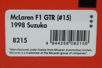 1:43 HPI 8215 McLaren F1 GTR Suzuka 1998 #15 model car