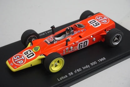 1:43 Spark S1762 Lotus 56 Indy 500 1968 #60 J.Leonard model car