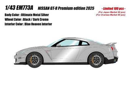 [ Pre-order ] EM773A Make Up EIDOLON 1:43 NISSAN GT-R Premium edition 2025 Ultimate Metal Silver