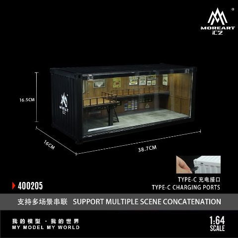 MO400205 MoreArt 1:64 Container Repair Shop CONTAINER REPAIR SHOP SCENE Diorama