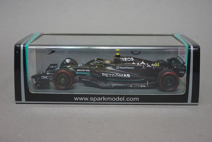 1:43 SPARK S8911 Mercedes-AMG Petronas F1 Team W14 E-Performance Spanish GP 2nd 2023 #44 L. Hamilton model car