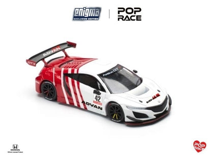 [ Pre-order ] PRE0011 POP RACE x Enigma 1:64 Honda NSX GT3 Evo22 Advan Chase Livery Blister Ver.