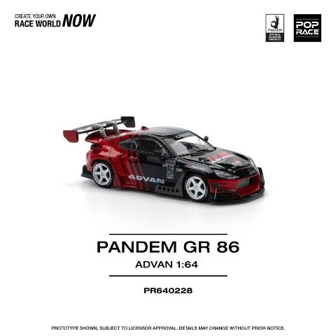 [ Pre-order ] PR640228 POP RACE 1:64 Toyota PANDEM GR86 Modified Car ADVAN