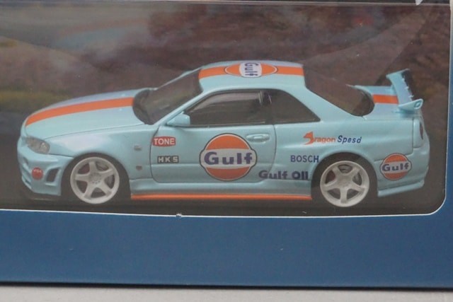 50122 Fuji 1:64 Nissan Skyline R34 GT-R Nismo Z-Tune High-end Gulf-Blue model car