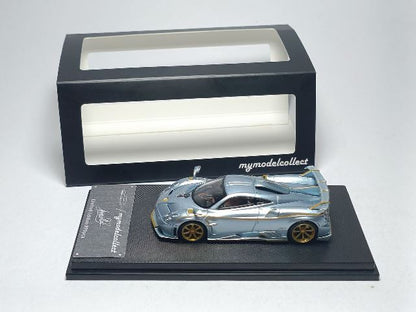[ Pre-order ] MC640015A MC Model Collect 1:64 Scale Pagani Huayra Imola Silver Blue Orange Stripes