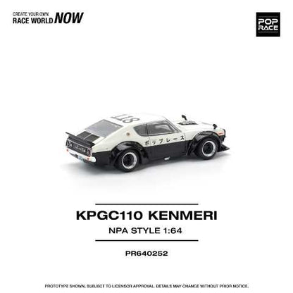 [ Pre-order ] PR640252 POP RACE 1:64 Nissan Skyline GT-R V8 DRIFT (KENMERI) NPA STYLE