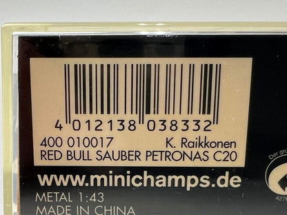 1:43 MINICHAMPS 400010017 Red Bull Sauber Petronas C20 #17 K. Raikkonen model car