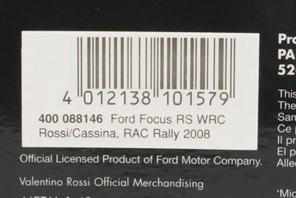 1:43 MINICHAMPS 400088146 Ford Focus RS WRC 'STOBART' RAC Rally 2008 #46 model car