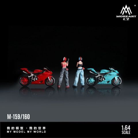 MO222160 MoreArt 1:64 Ducati DUCATI MOTORCYCLE GIRL Bike Blue