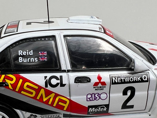 1:43 ixo RAC392LQ Mitsubishi Carisma GT Evolution IV RAC Rally 1997 #2 R. Burns R. Reid model car