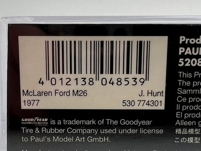 1:43 MINICHAMPS 530774301 McLaren Ford M26 1977 J. Hunt model car