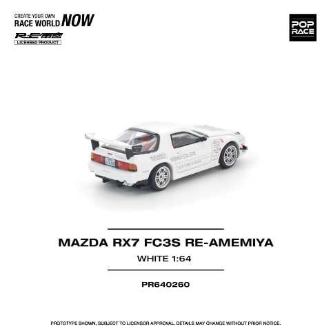 [ Pre-order ] PR640260 POP RACE 1:64 Mazda Amemiya RX7 FC3S RE-AMEMIYA White