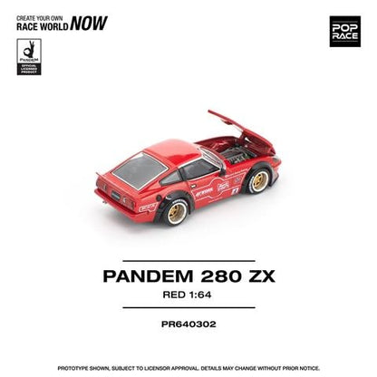[ Pre-order ] PR640302 POP RACE 1:64 Pandem 280ZX RED (NEW TOOLING)