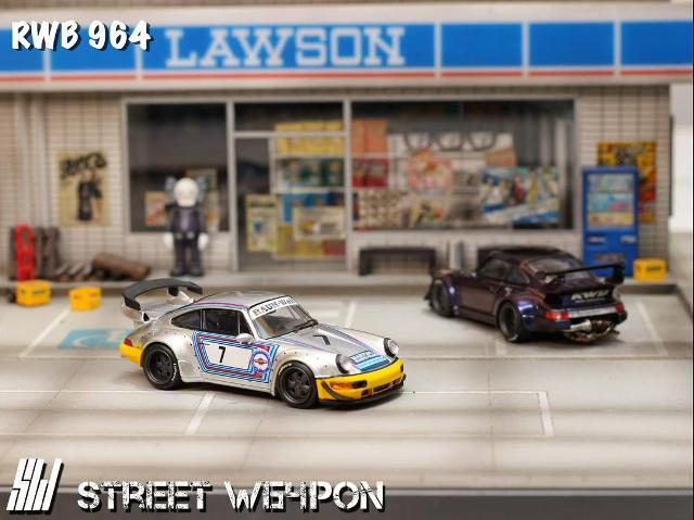 [ Pre-order ] SW Street Weapon 1:64 RWB 964 Wide-Body Modified Modification Matte Silver Martini