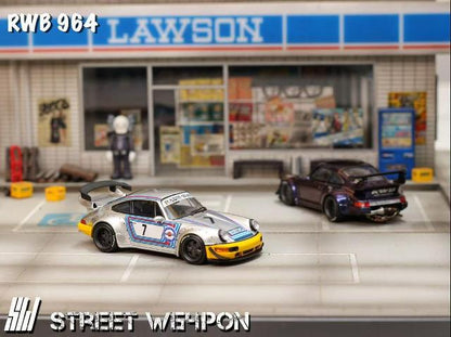 [ Pre-order ] SW Street Weapon 1:64 RWB 964 Wide-Body Modified Modification Matte Silver Martini