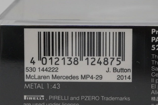 1:43 MINICHAMPS 530144222 McLaren Mercedes MP4-29 Malaysia 2014 #22 model car
