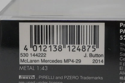 1:43 MINICHAMPS 530144222 McLaren Mercedes MP4-29 Malaysia 2014 #22 model car