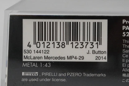 1:43 MINICHAMPS 530144122 McLaren Mercedes MP4-29 Preseason 2014 #22 model car